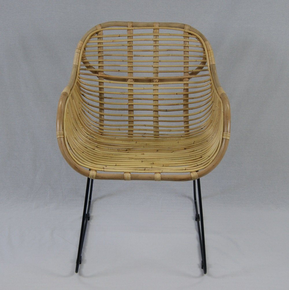 animal-design Rattanstuhl, Rattanstuhl VENUS Korb-Sessel - natur - Retro 50er Lounge Loft Esszimmer Garten Küche Bistro Balkon Terrasse mit Armlehne
