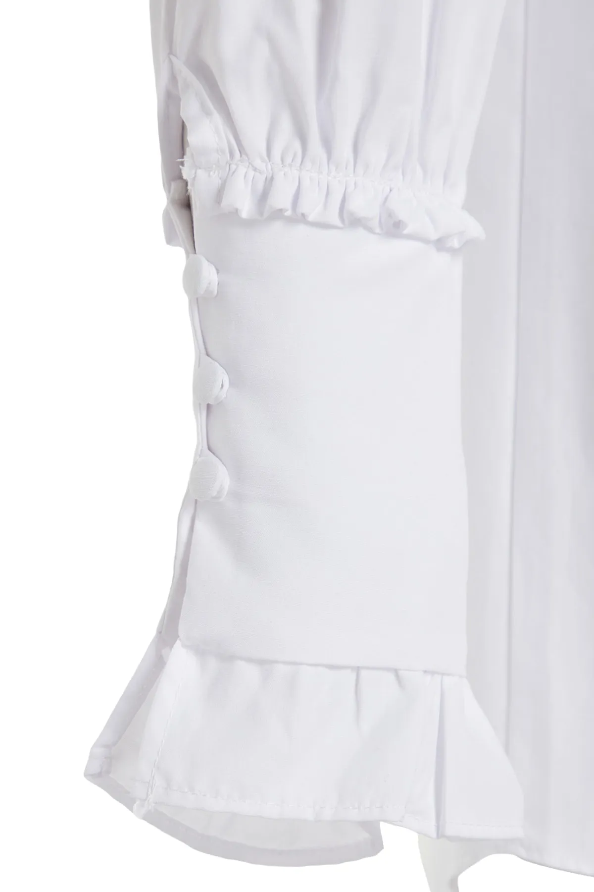 Trendyol Modest  Weißes Hemd aus gewebter Baumwolle mit Rüschendetail TCTAW24TG00016