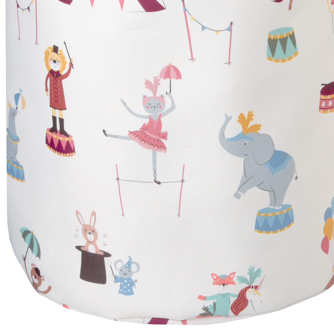 Großer Aufbewahrungskorb mit Zirkus-Motiven
