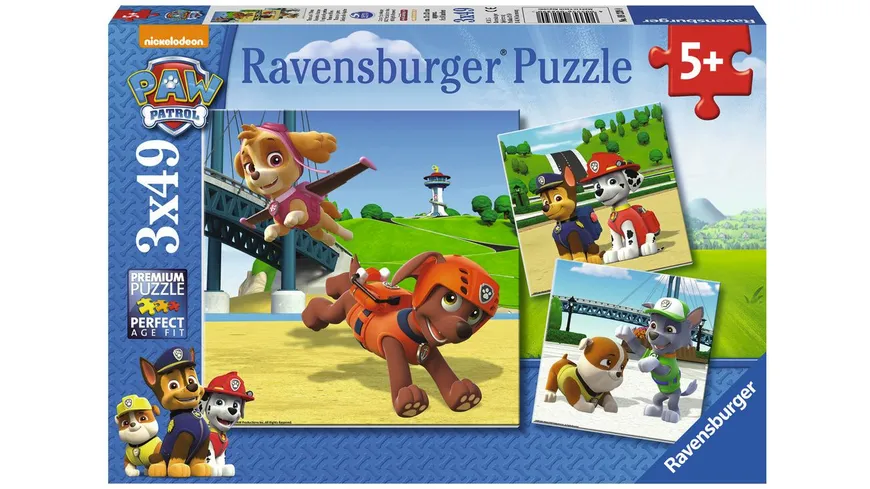 Ravensburger Puzzle - Paw Patrol, 3 x 49 Teile