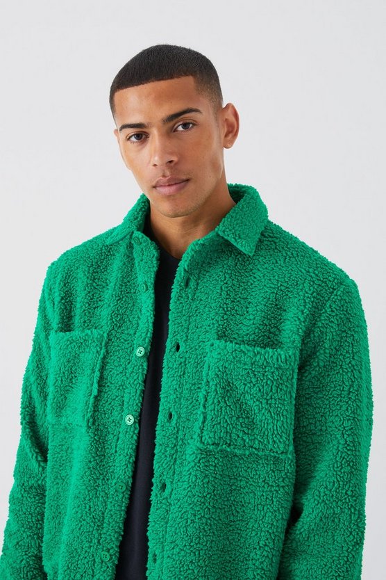 Utility-Overshirt mit Borg-Tasche
