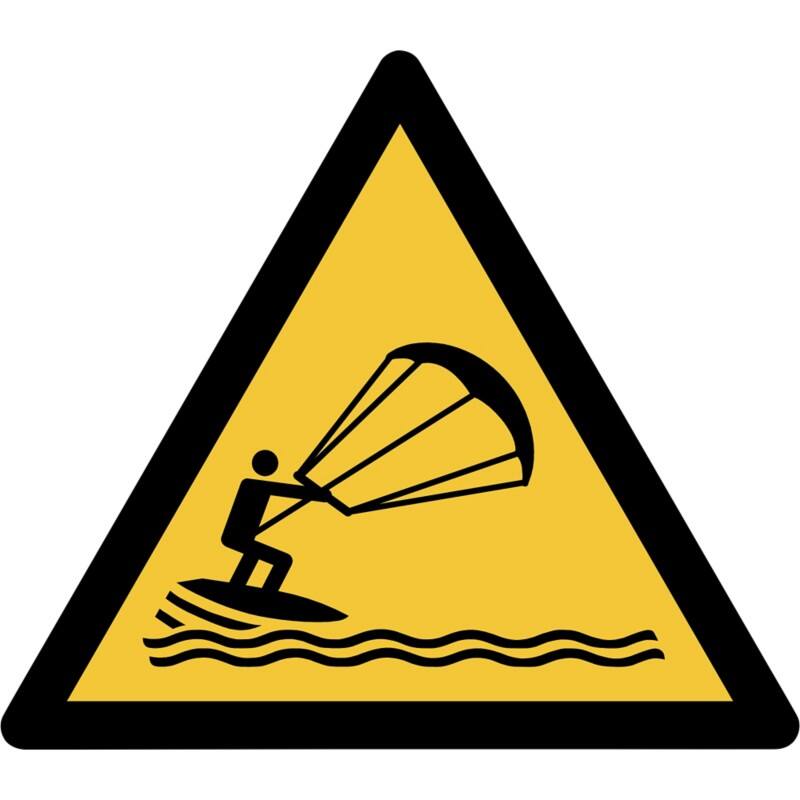 Djois Warnschild Warnung vor Kitesurfern Klebstoff, einschraubbar PP (Polypropylen) 20 (B) x 0,14 (H) cm 3 Stück
