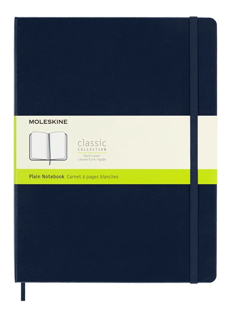 Moleskine piezīmju grāmatiņa XL, vienkārša, safīra zila