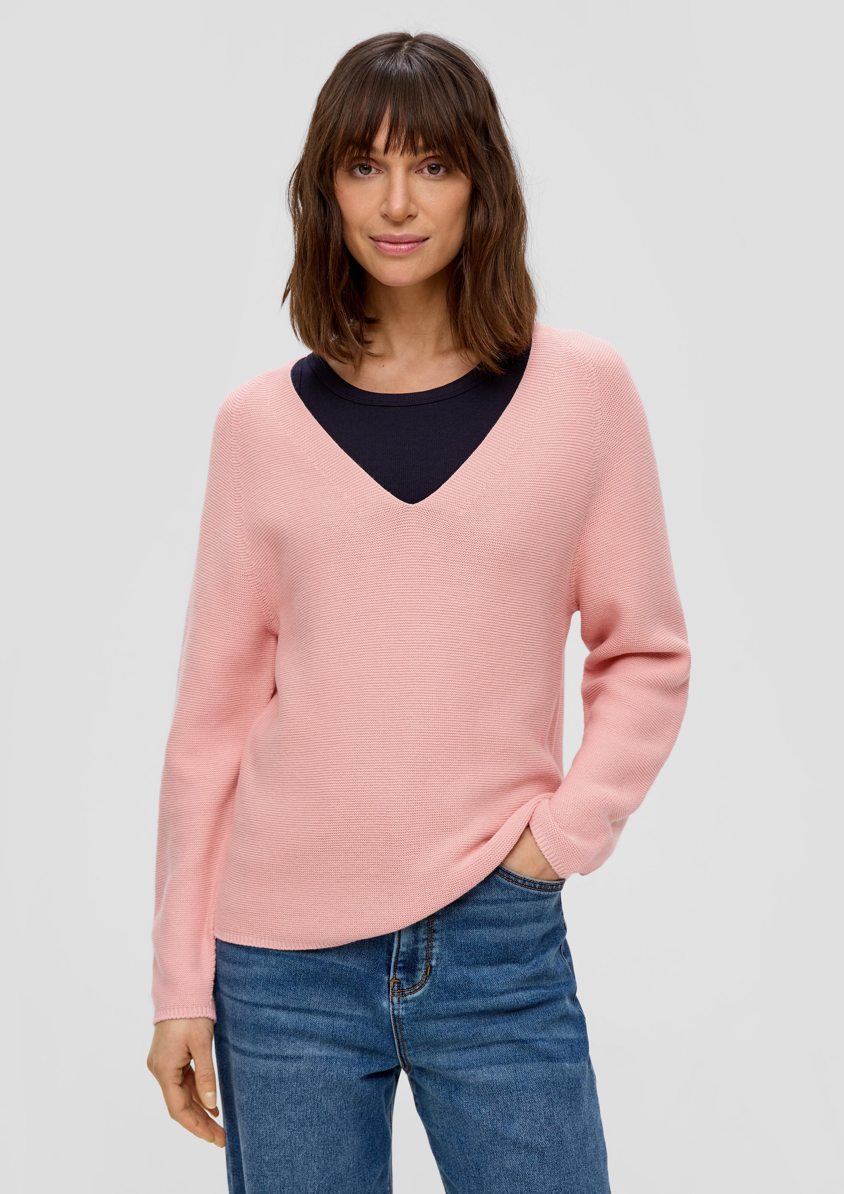 Strickpullover mit V-Ausschnitt  2144153-4258