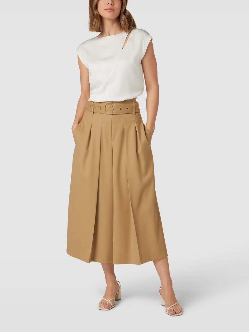 Hose mit Stoffgürtel Modell 'Taliana' in camel