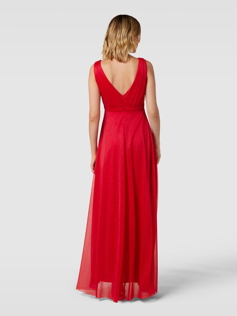Abendkleid in Wickel-Optik in rot