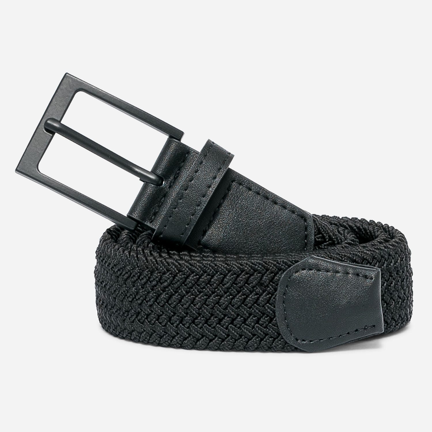 Ceinture noire en textile tressé