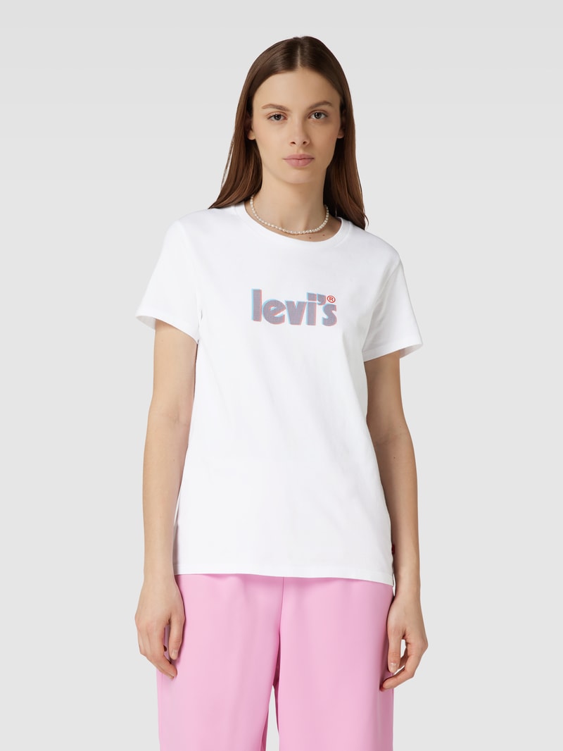 T-Shirt mit Logo-Print in weiß