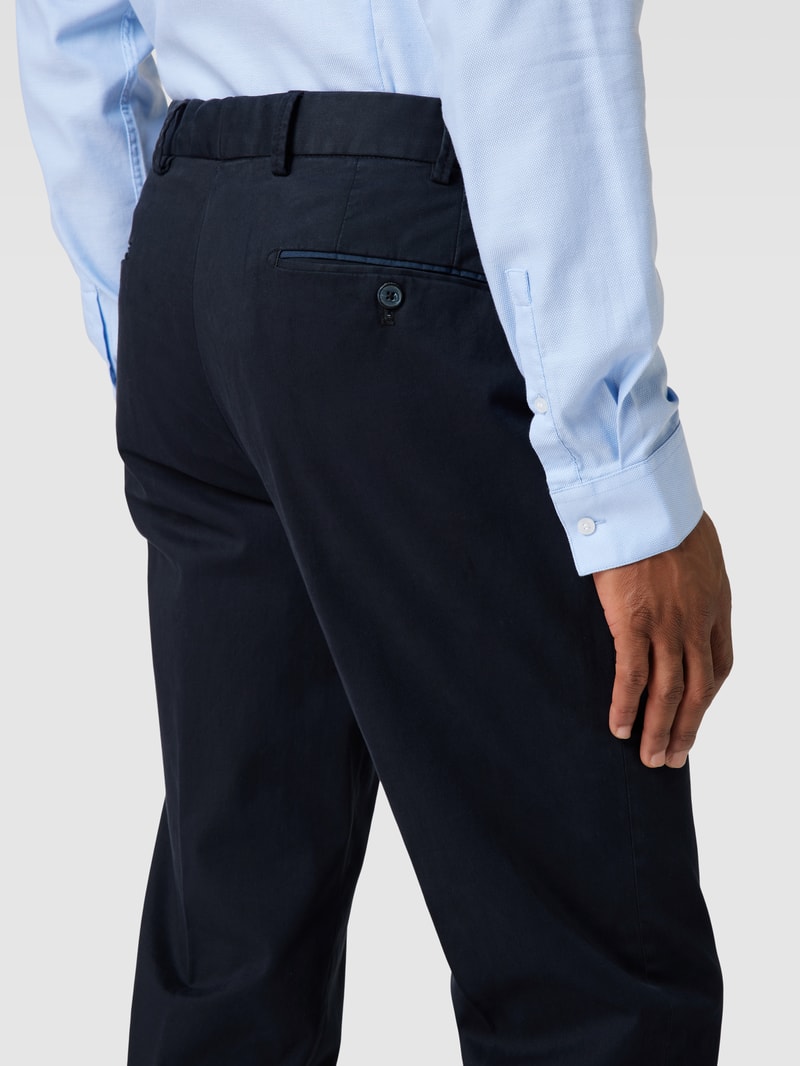 Regular Fit Chino mit Paspeltaschen Modell 'PEAKER' in marineblau