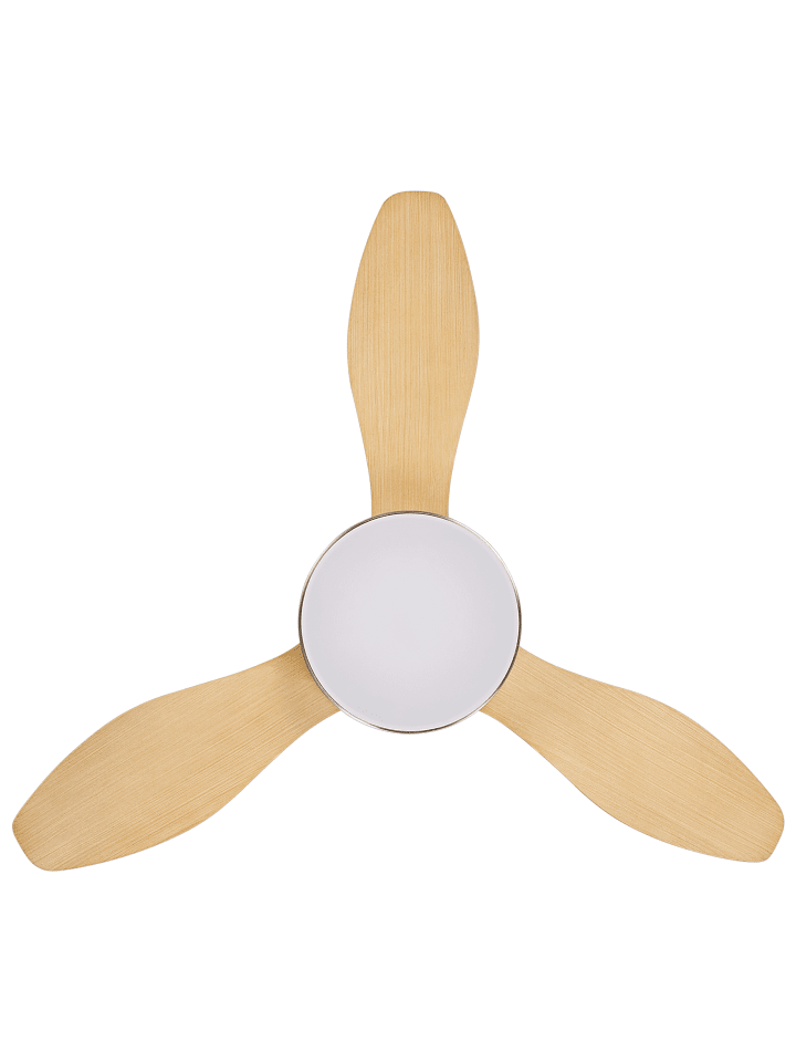 Beliani Deckenventilator mit Licht BANDERAS in Silber/Heller Holzfarbton günstig kaufen onesize