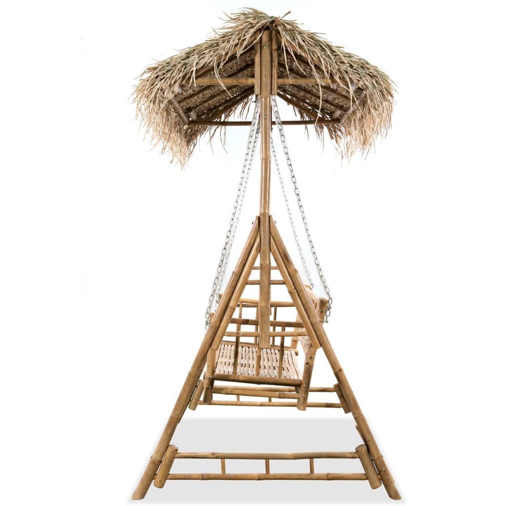 vidaXL Hollywoodschaukel 2-Sitzer-Schaukelbank mit Palmblättern Bambus 202 cm, 1 tlg.