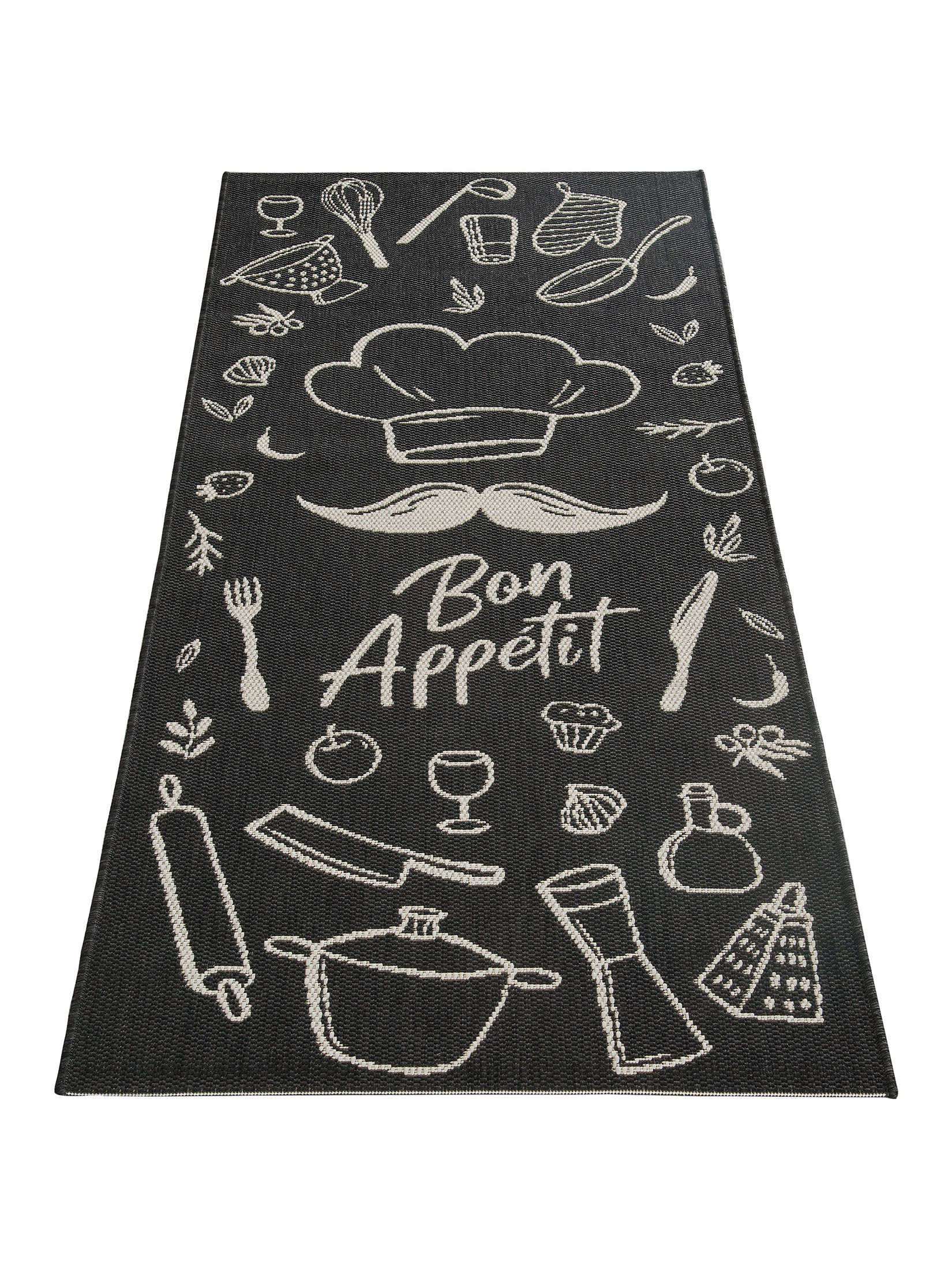 Cuisine Küchenläufer, Black/White