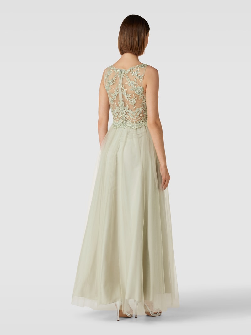 Abendkleid mit Spitzenbesatz in mint