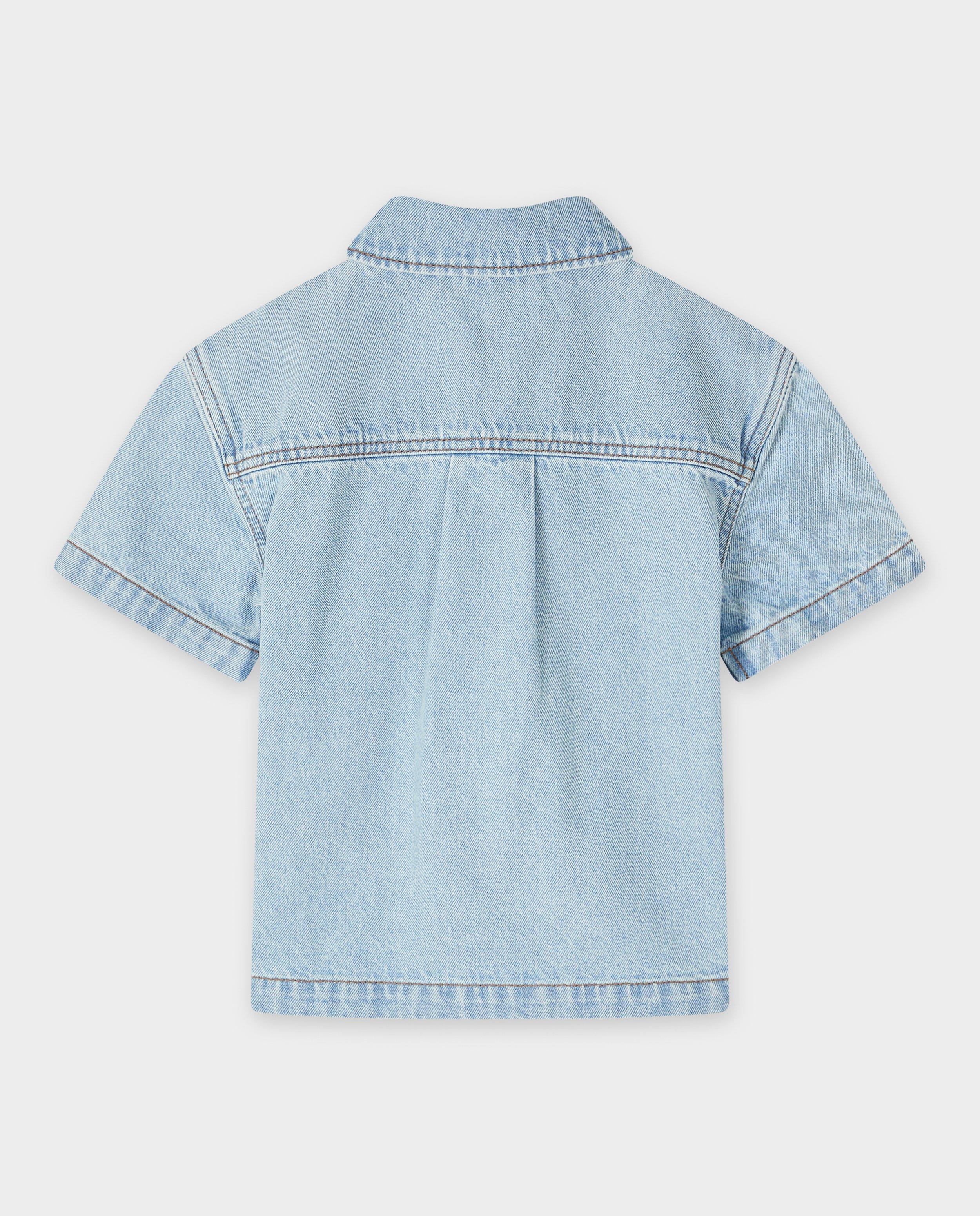 Cămașă Fred + Ginger Blue din denim, unisex, 92-128 albastru deschis