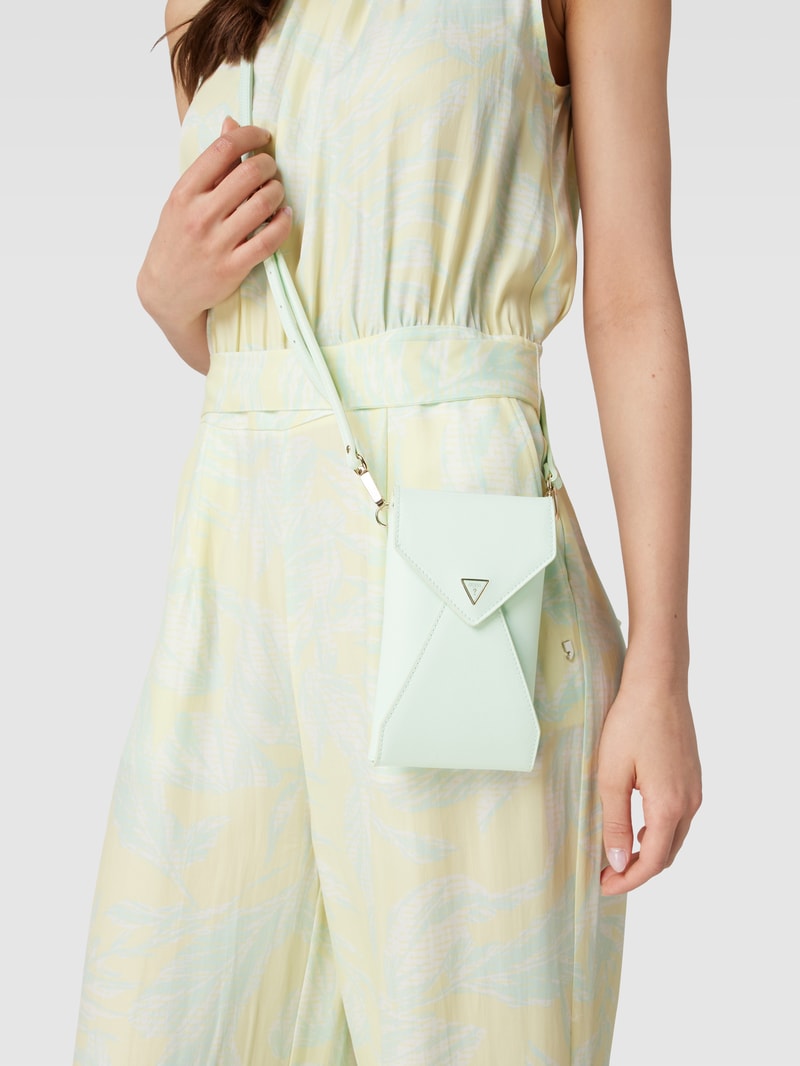 Handytasche mit Label-Applikation in pink