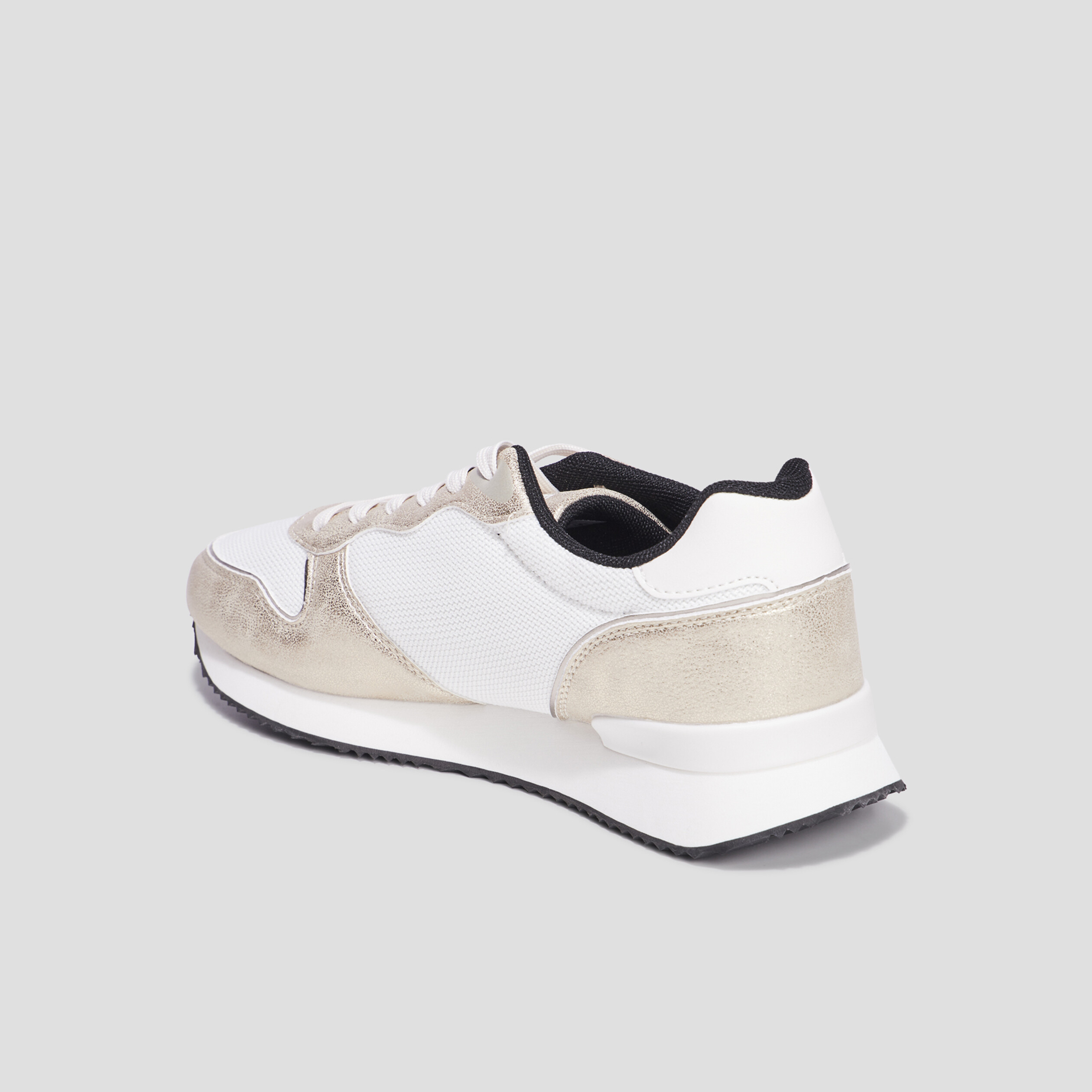 Baskets bi-matière à lacets Creeks blanc femme | La Halle