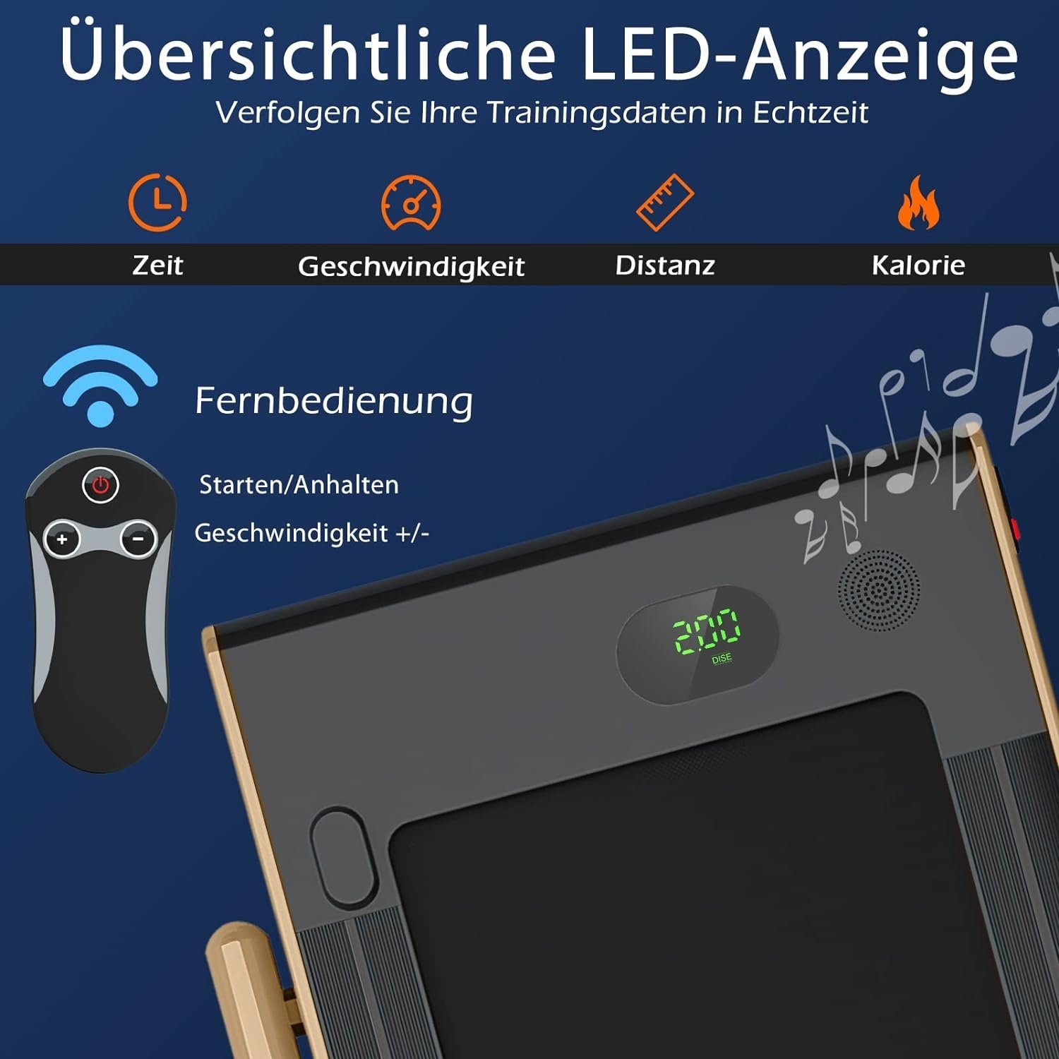COSTWAY Laufband (2 in 1 Laufband Zuhause 1-12 km/h, Platzsparend 2,25 Pferdestärke), Laufband Zuhause, mit APP, Bluetooth und Fernbedienung