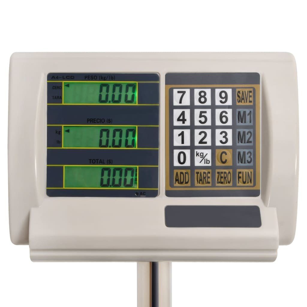 vidaXL Küchenwaage Digitale Plattformwaage 300 kg mit Akku