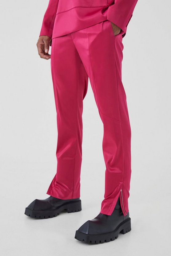 Slim-Fit Satin-Hose