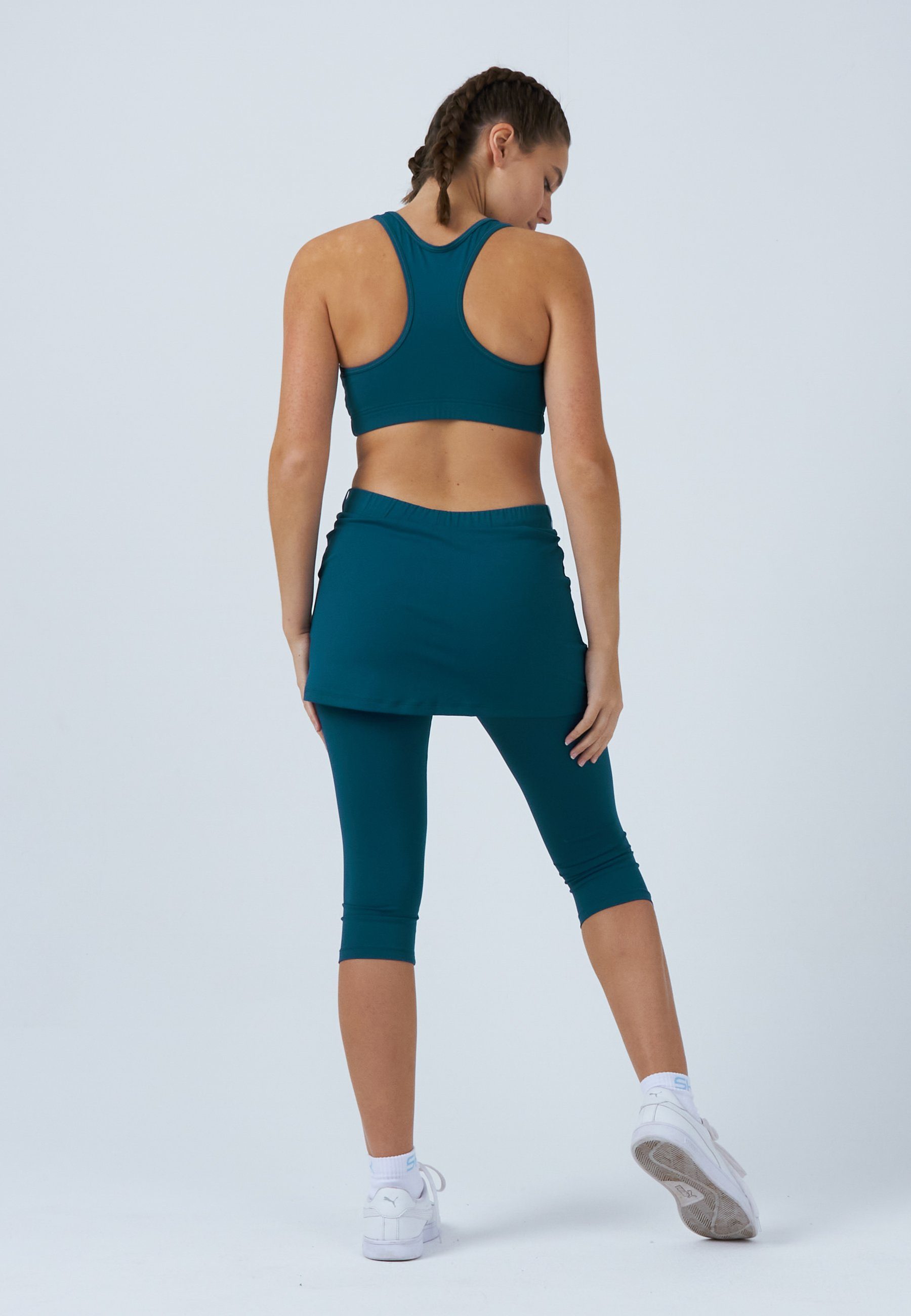 SPORTKIND Tennisrock 2-in-1 Skapri Rock mit Leggings Mädchen & Damen petrol grün