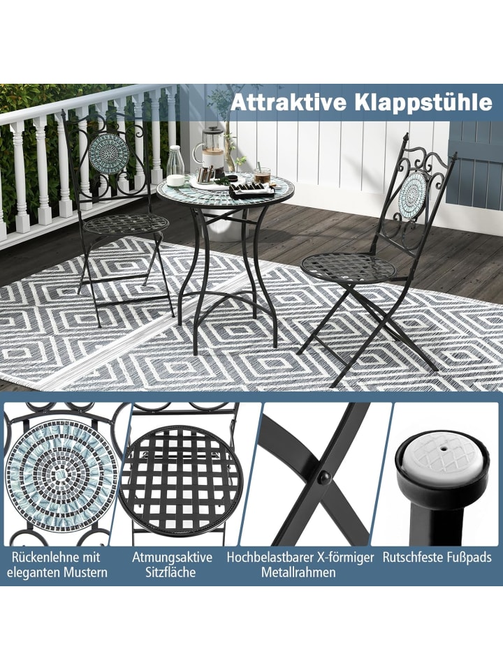 COSTWAY Gartenstühle 2er Set in Grau günstig kaufen onesize