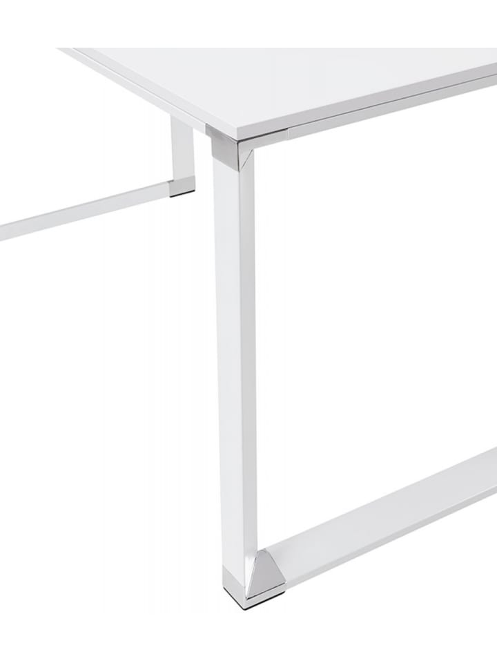 KADIMA DESIGN Gerader Chefschreibtisch aus Holz und Metall | Industriestil in Weiß günstig kaufen