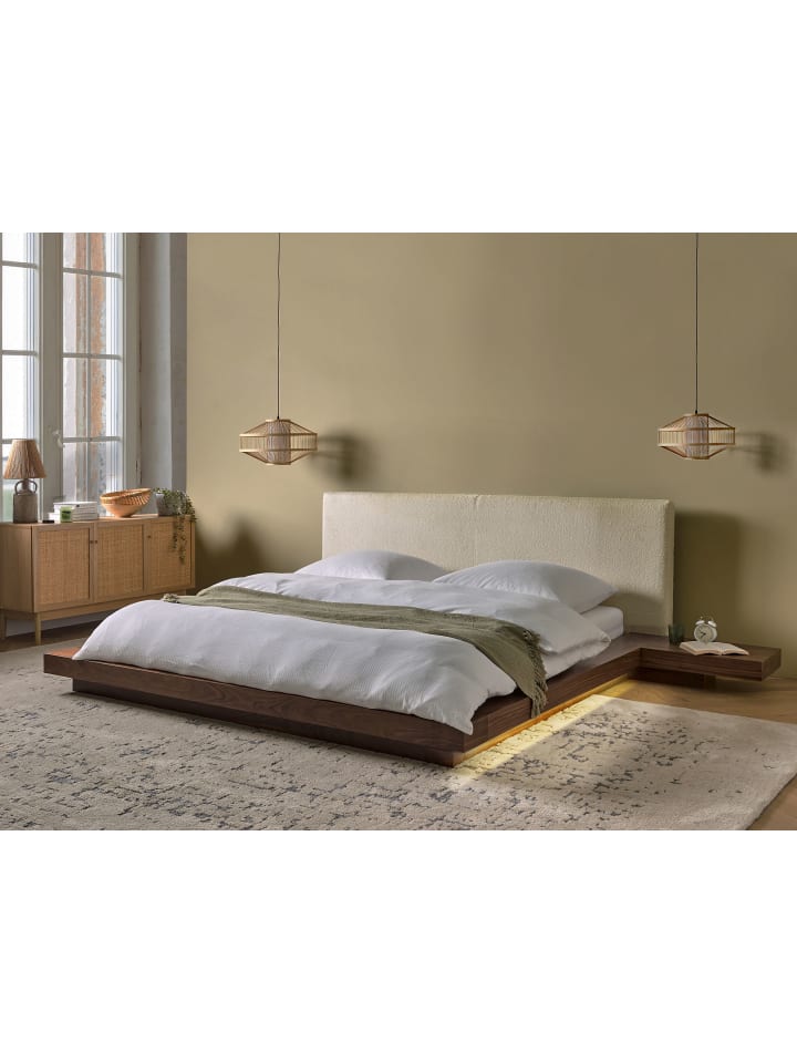 Beliani Doppelbett ZEN in Braun/Weiß - (W) 328 x (H) 86 x (L) 229 cm günstig kaufen onesize
