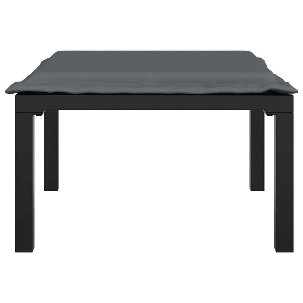 vidaXL Loungesofa Gartenhocker mit Kissen Schwarz und Grau Poly Rattan, 1 Teile