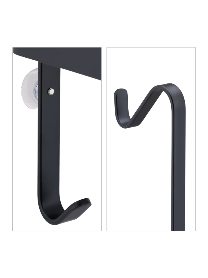 relaxdays Duschablage in Schwarz - (B)33 x (H)72,5 x (T)23 cm günstig kaufen onesize