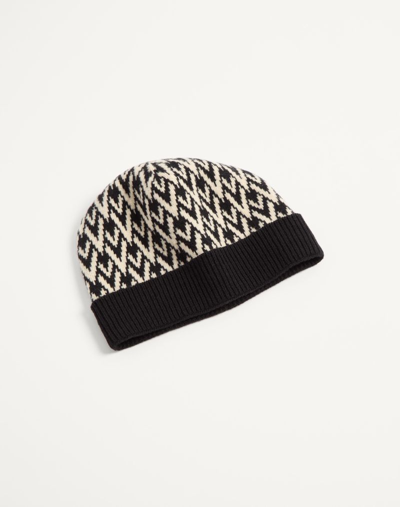 Beanie strikket Toute La V Signature i uld