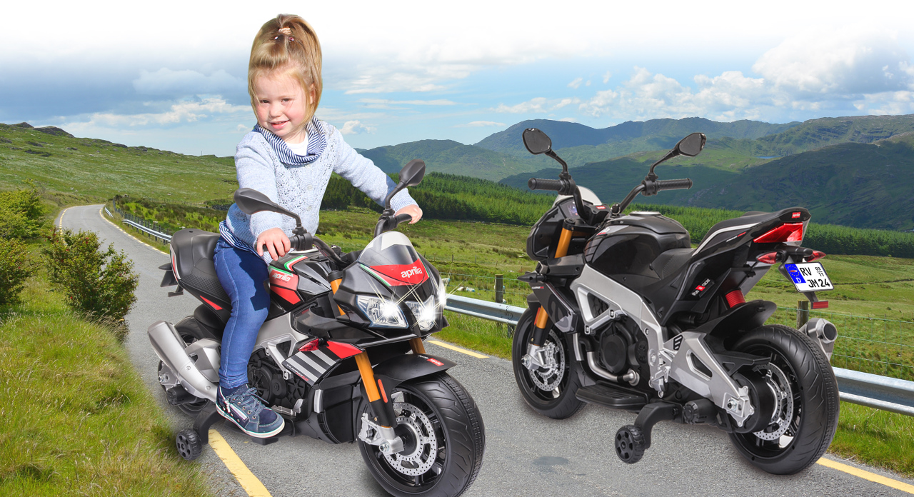 Jamara e.K. JAMARA-460588-Ride-on Aprilia Tuono V4 1100 RR schwarz 12V