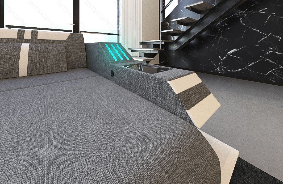 Sofa Dreams Wohnlandschaft Stoff Polster Sofa Ravenna XXL H Strukturstoff Stoffsofa, Couch wahlweise mit Bettfunktion