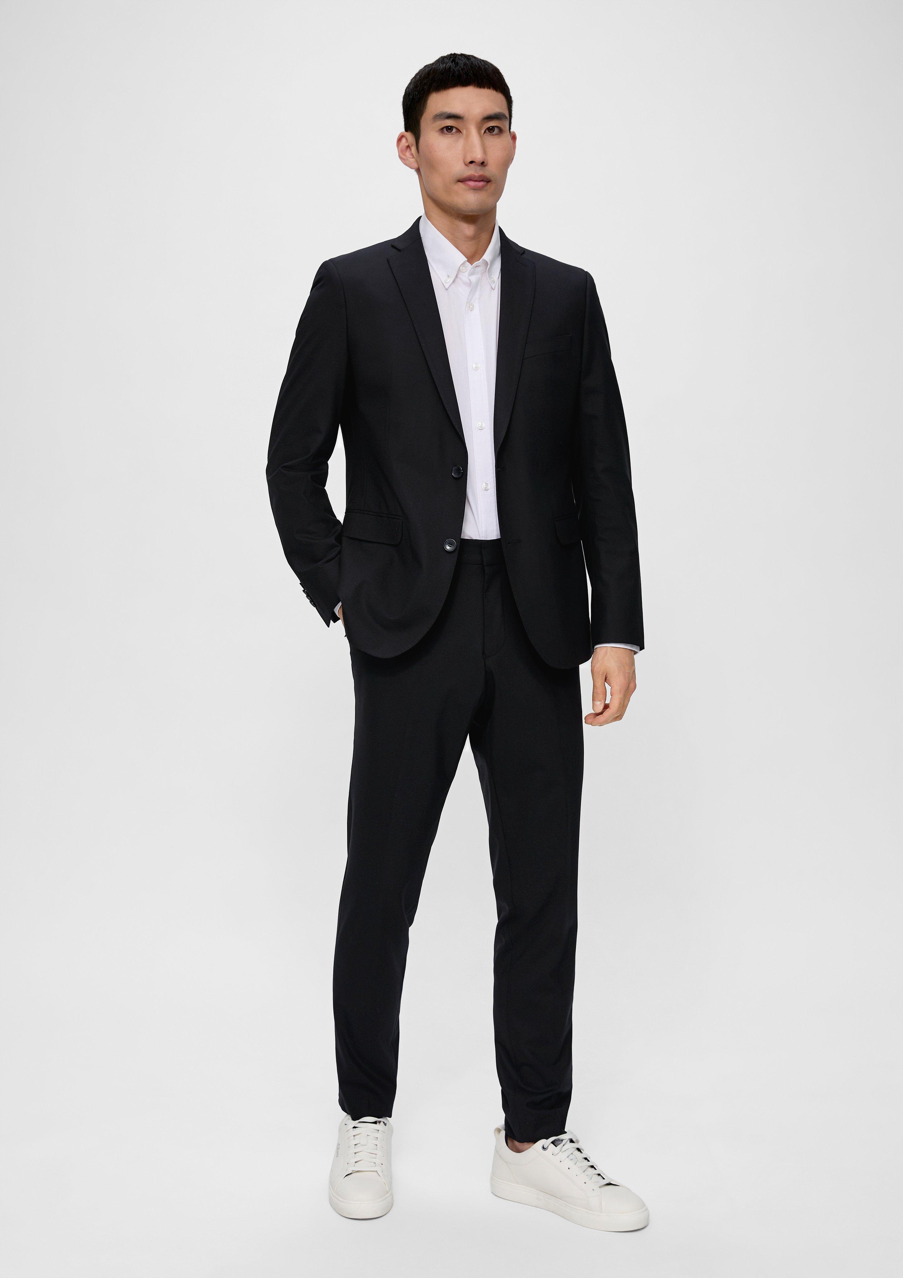 Slim: Elastische Anzughose in Wollmix  2134203-9999