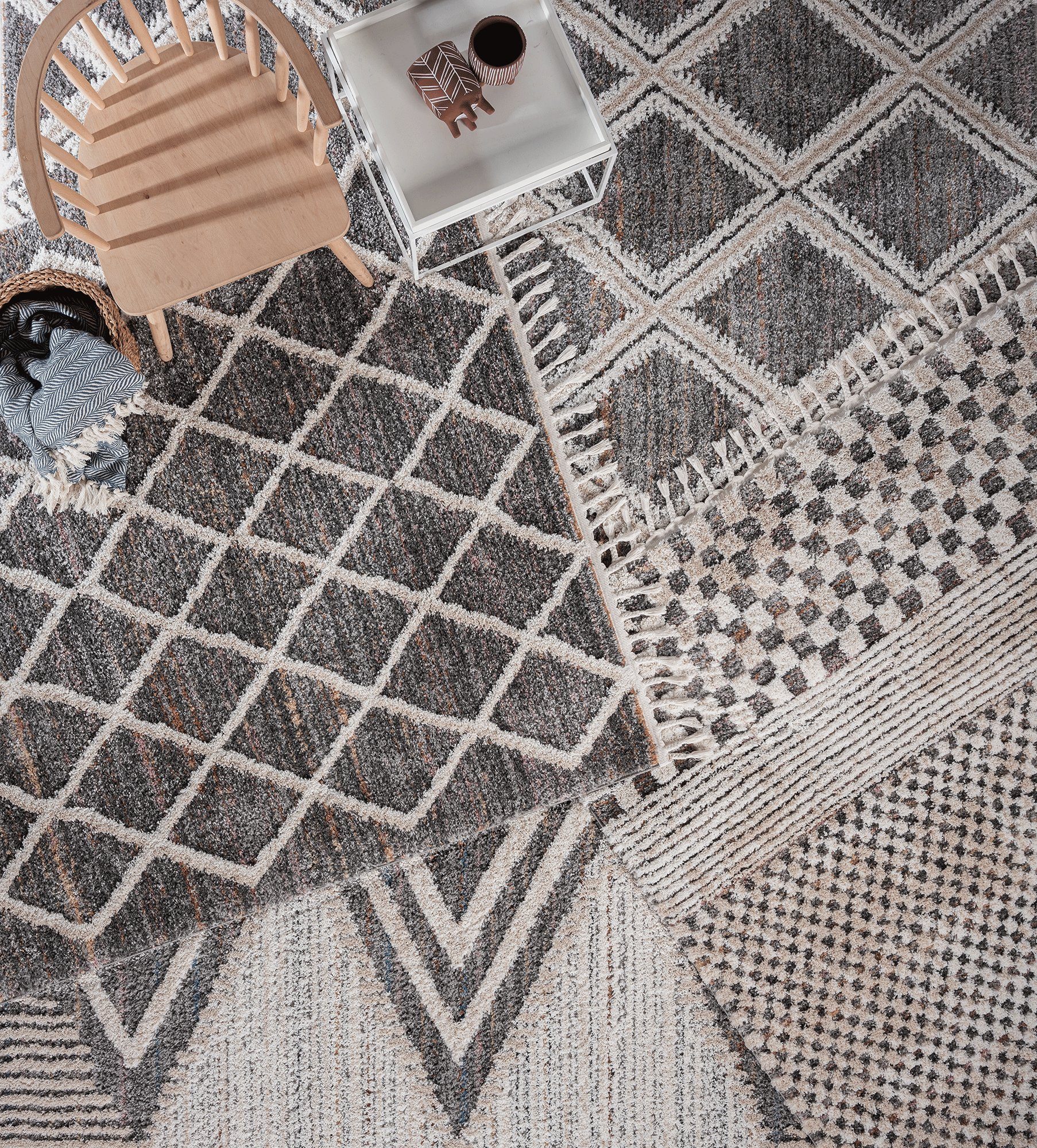 Hochflor-Teppich Vera Handmade-Look Super Weicher Teppich, 3D Effekt, the carpet, Rechteck, Höhe: 30 mm, Wohnzimmer, Schlafzimmer, Fransen, Hochwertig