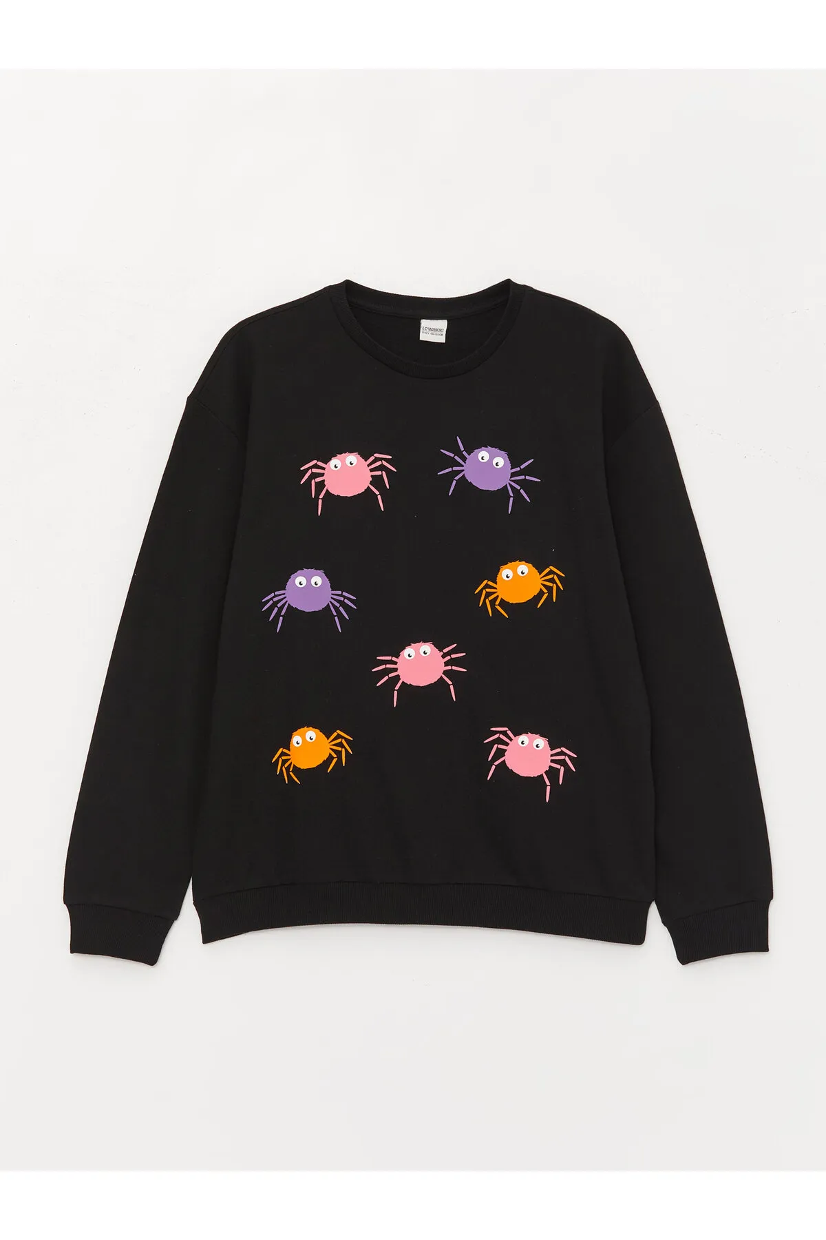 LC Waikiki  Bedrucktes Langarm-Sweatshirt für Mädchen mit Rundhalsausschnitt