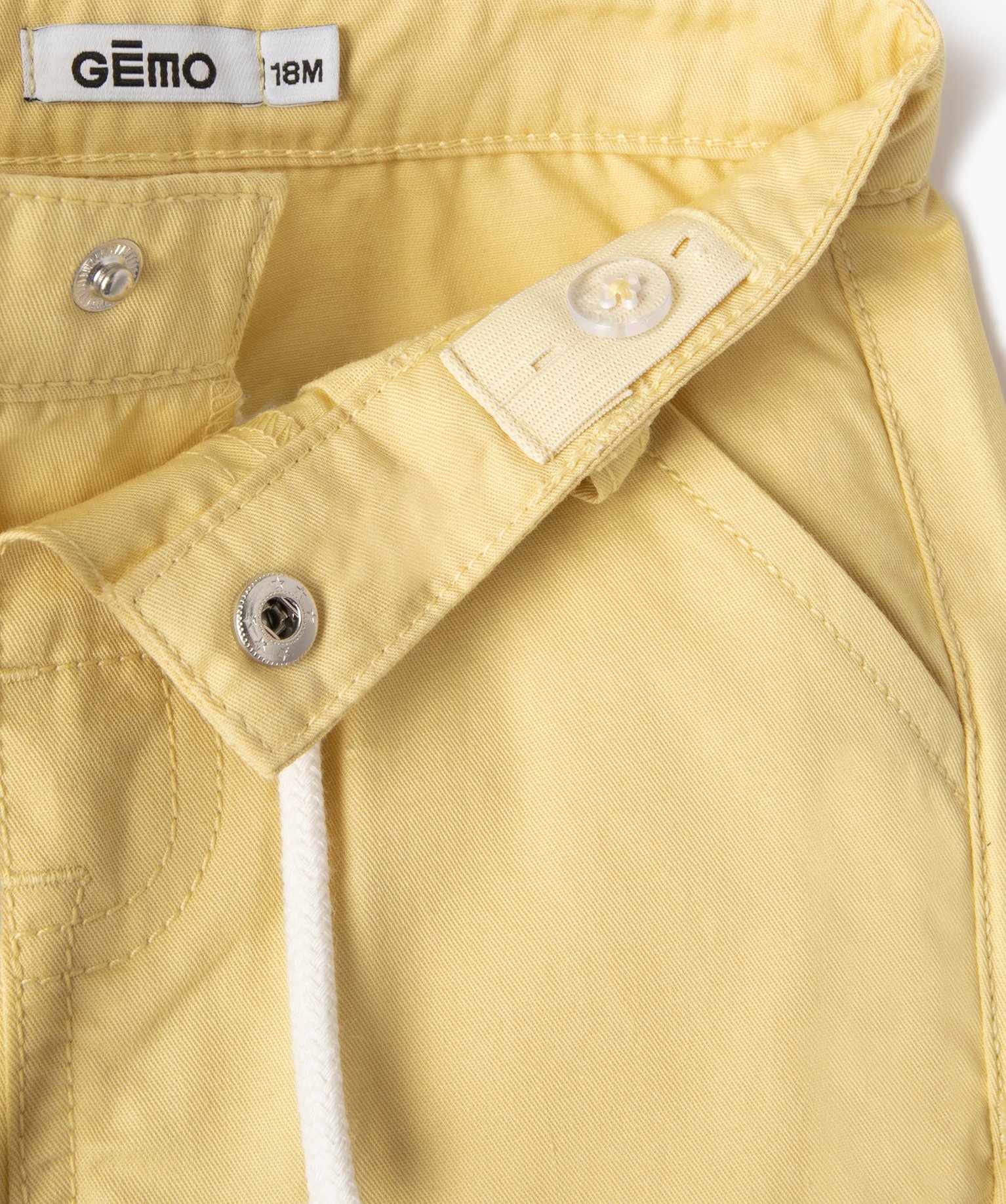 Bermuda bébé Garçon en toile de coton jaune | GEMO