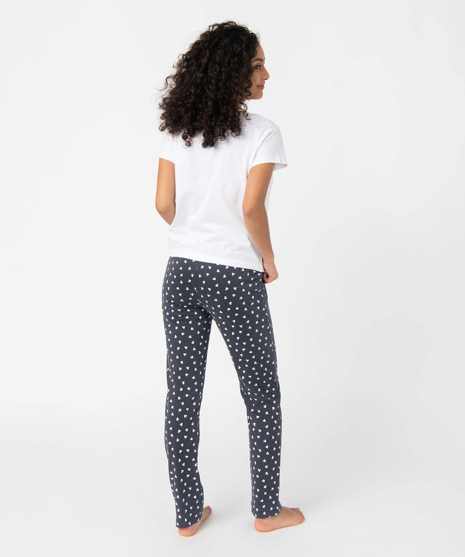 Pyjama femme bicolores avec motifs coeurs multicolore | GEMO