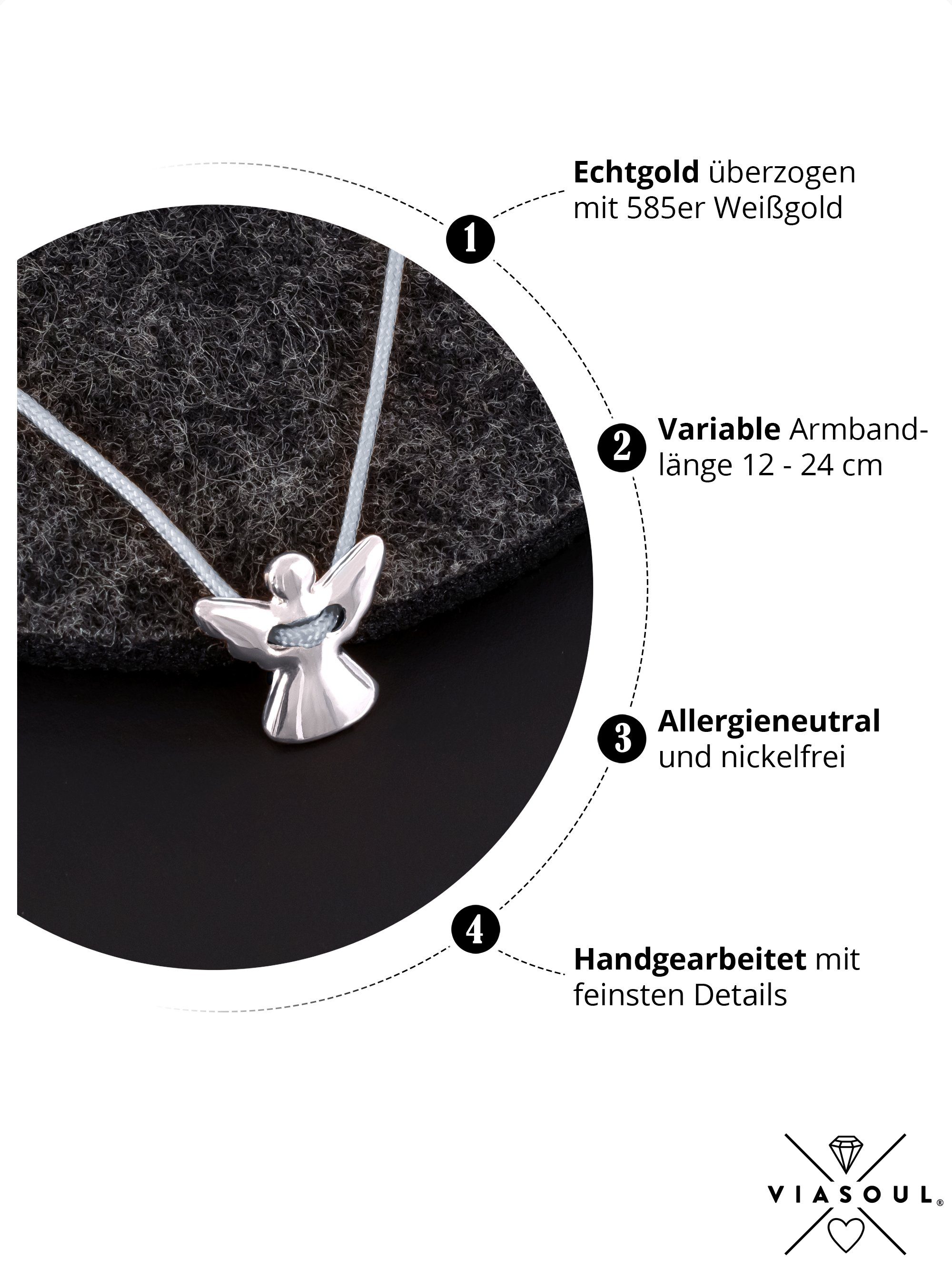 VIASOUL Armband Kleiner Schutzengel I Engel Armkette für Mädchen, stahlender Glanz