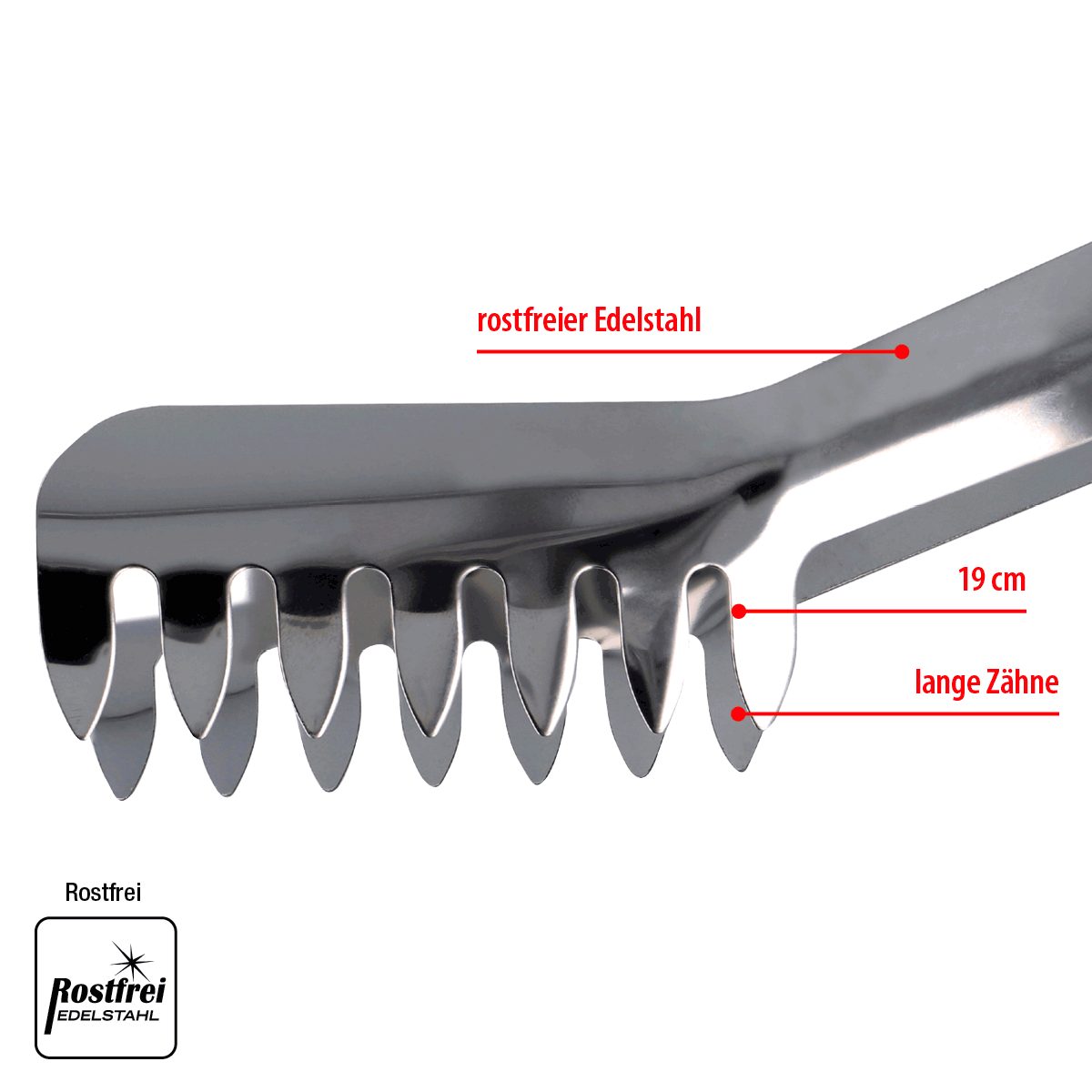 EUROHOME Spaghettizange Küchenzange - Grillzange aus Edelstahl - Nudelzange - Kochzange, Küchen Zange Küchenhelfer Haushaltshelfer