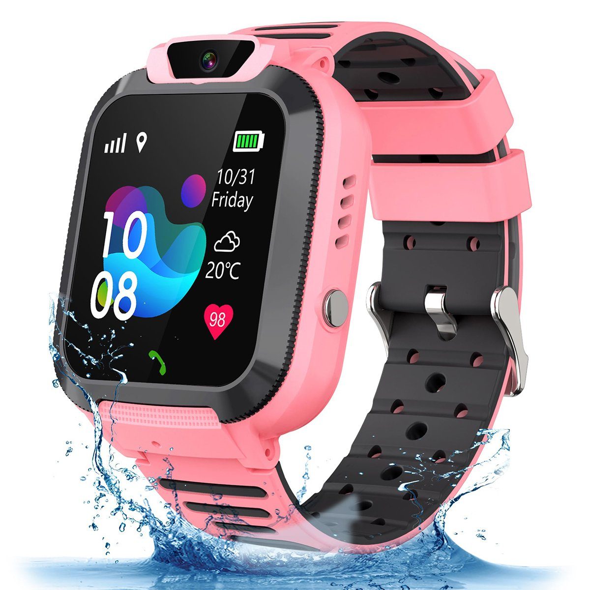 Hikeren Uhr für Kinder mit Videoanruf,SOS,Sprachchat,Wecker,GPS-Ortung,400mAh Smartwatch (1,4 Zoll)