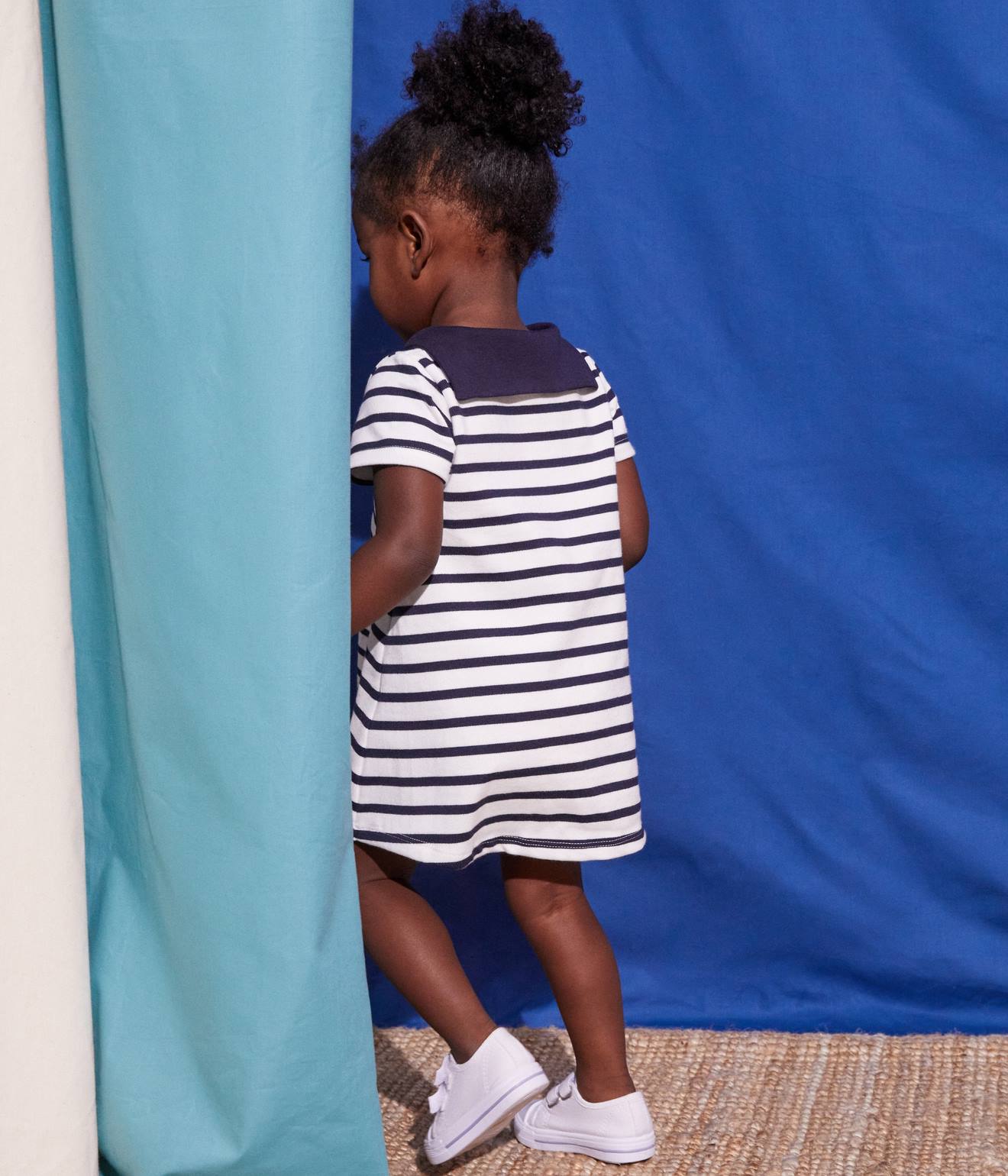 Petit Bateau Mädchen Baby Kleid PETIT BATEAU, Bio-Baumwolle - weiß
