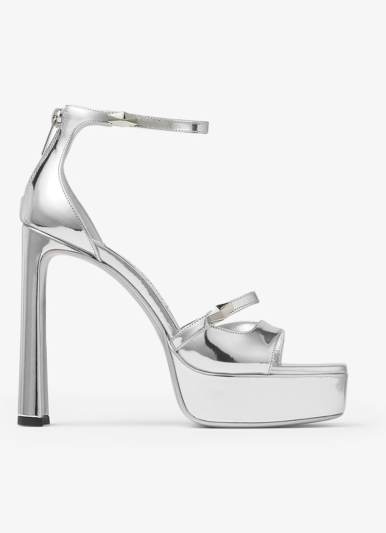 Jimmy Choo Claressa/PF 125 metallinhohtoiset vasikannahkasandaalit