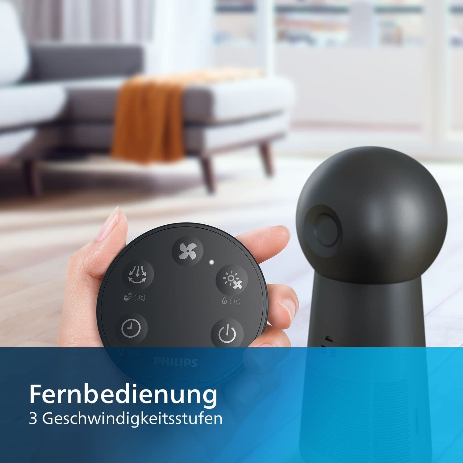 Philips Luftreiniger Series 2000 3-in-1 Kombigerät- Heizlüfter, Ventilator & Luftreiniger, für 42 m² Räume, Lufterfrischer, Ventilatoren, Raumlüfter, Aircooler, Standventilator