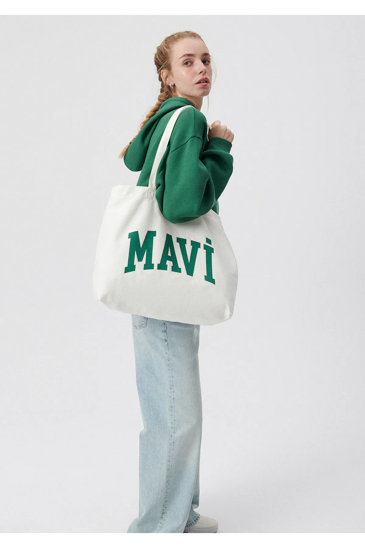 Mavi  Weiße Umhängetasche mit Logo-Aufdruck -1912022-620