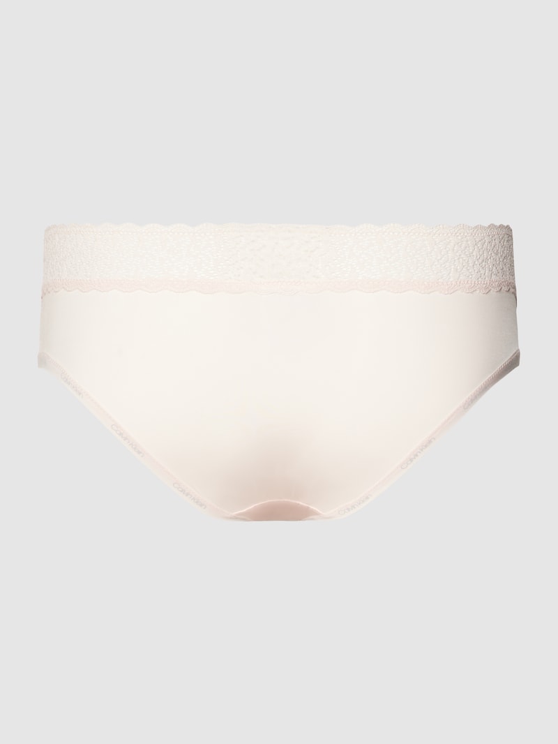 Hipster mit Spitzenbesatz und Label-Detail in hellrosa