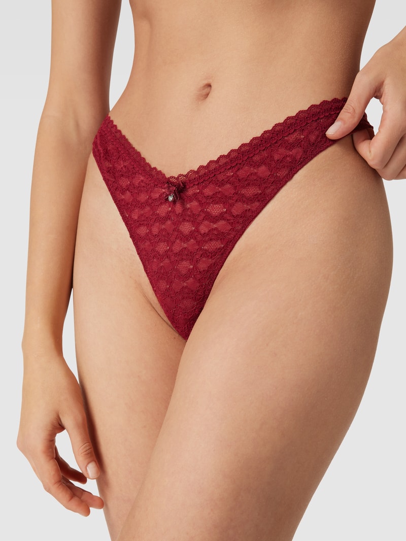 String aus Häkelspitze Modell 'Clarisse' in bordeaux rot