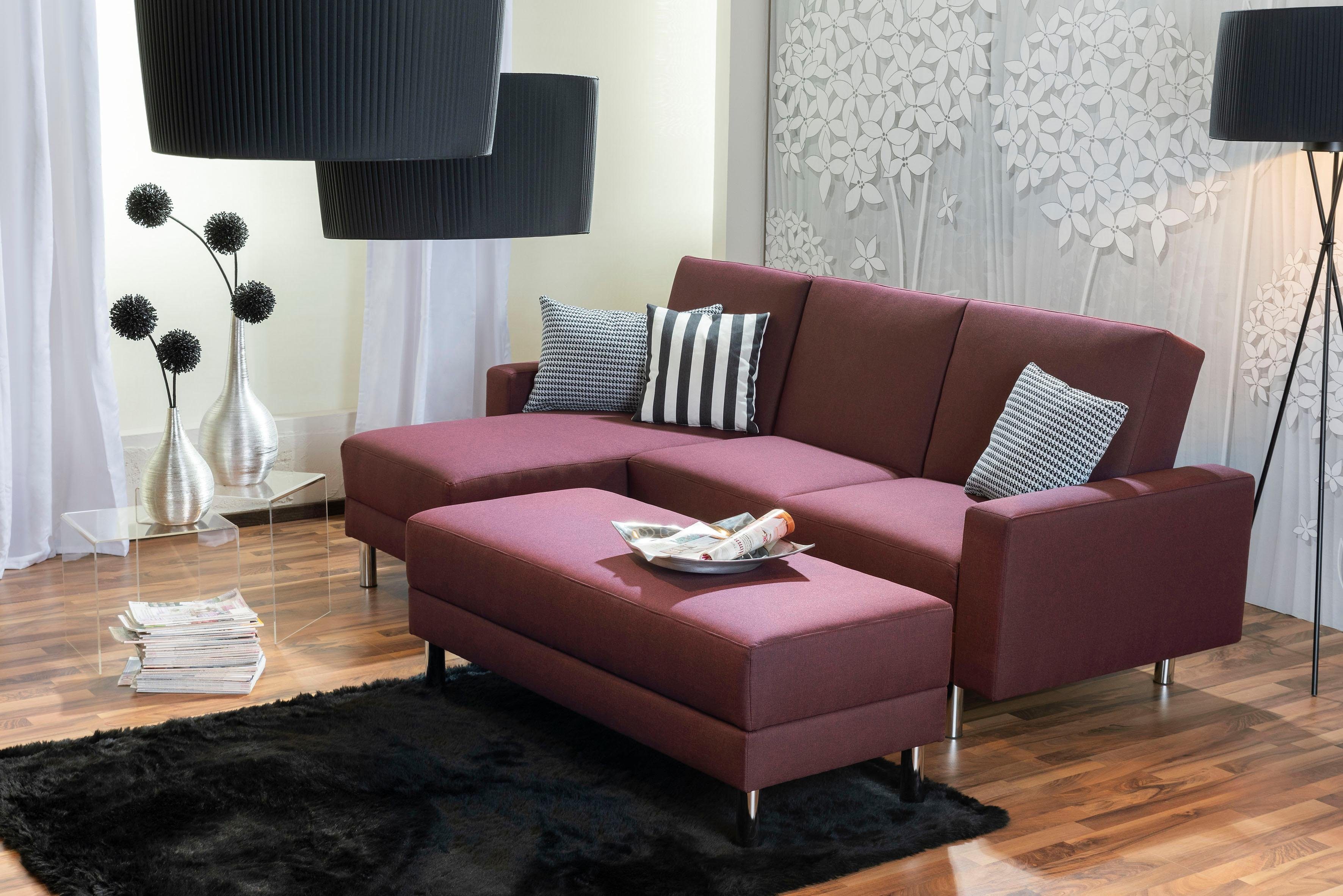 Max Winzer® Schlafsofa Just Fresh, mit Rückenverstellung, inklusive Stauraumhocker