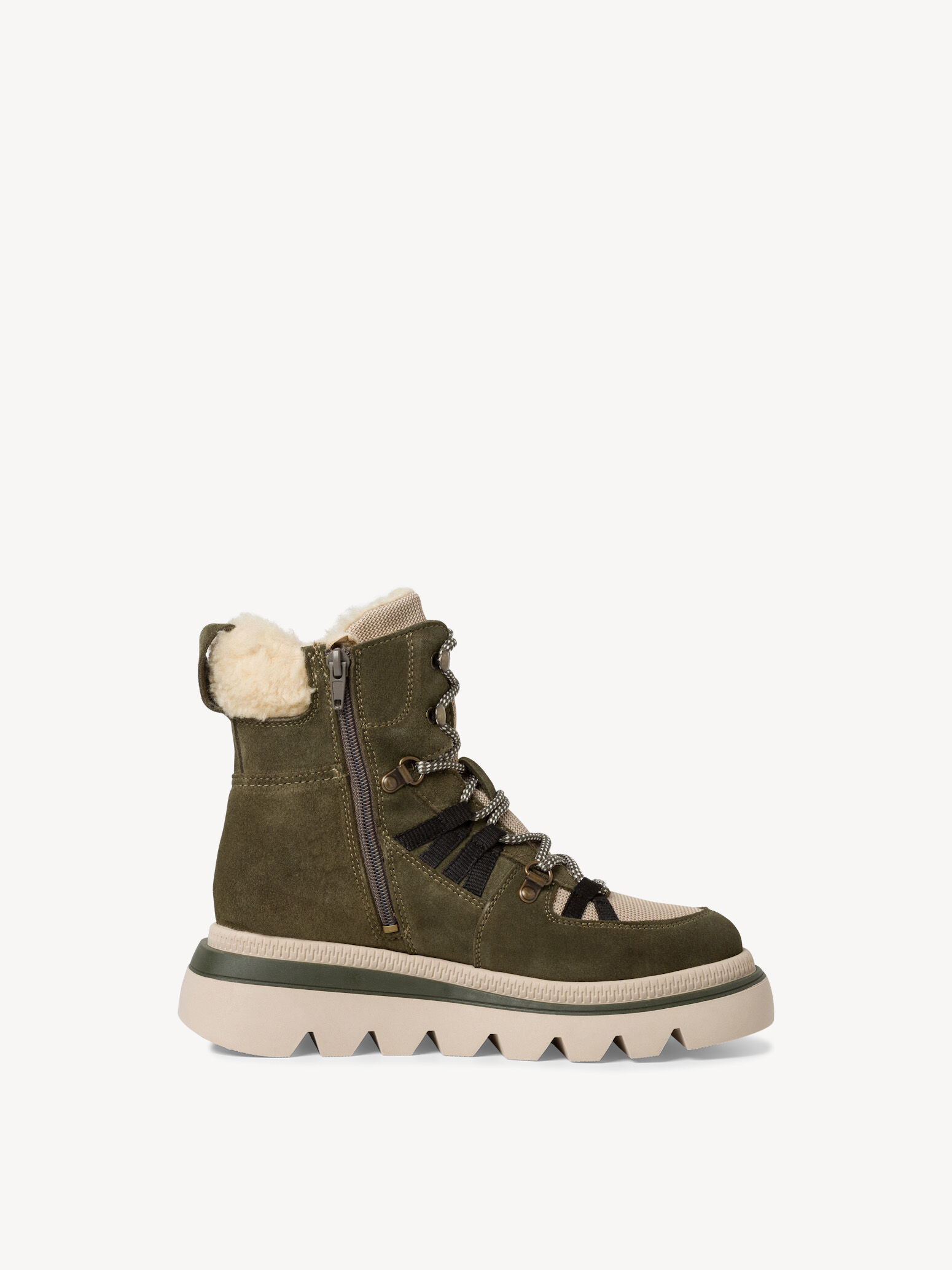 Bottine en cuir - vert doublure chaude