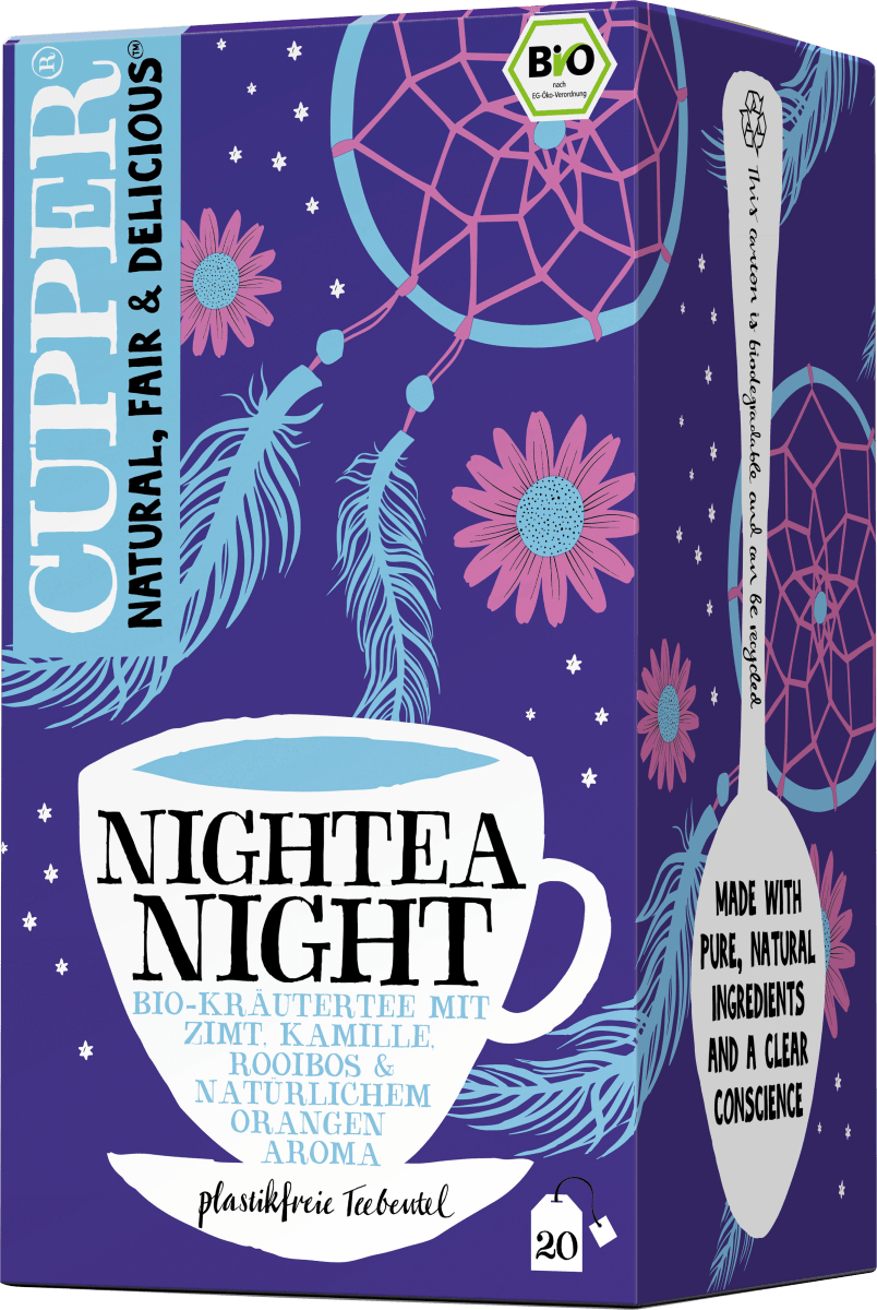 Kräutertee \Nightea Night\ mit Zimt, Kamille, Rooisbos, Orange (20 Beutel), 40 g
