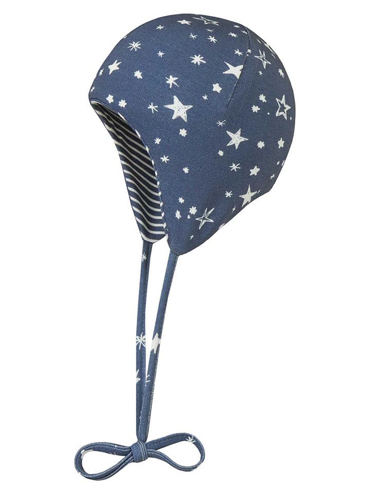 Döll Wende-Bindemütze in Blau günstig kaufen